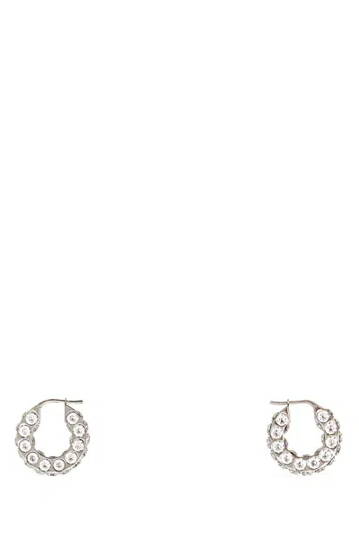 Amina Muaddi Jahleel Embellished Hoop Earrings In Metallic