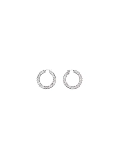 Amina Muaddi "jahleel Hoop" Earrings – Silver