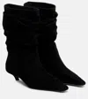 Amina Muaddi Jamie 25 Suede Ankle Boots In Multi