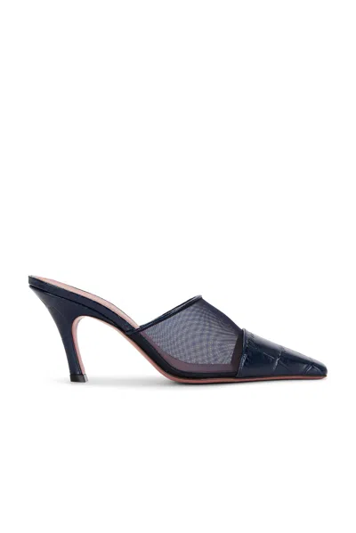 Amina Muaddi Jamie 80 Mesh Mule In Blue