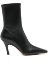 Amina Muaddi Jamie Nappa Leather Ankle Boots Stiletto In Black