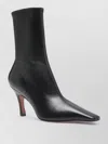 Amina Muaddi Jamie Ankle Boots Pointed Toe Leather In Black