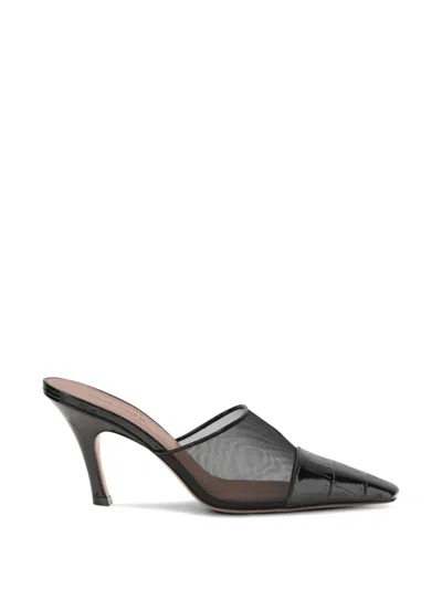 Amina Muaddi Mesh High-heeled Sandals In Blue