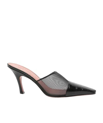 Amina Muaddi Jamie Mules In Black