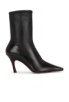 Amina Muaddi Jamie Nappa Leather Ankle Boots Stiletto In Black