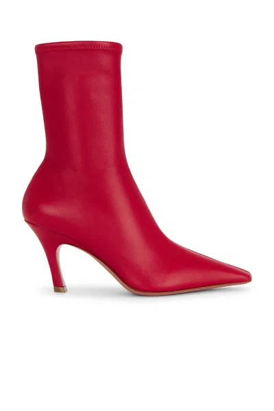 Amina Muaddi Jamie Nappa 80 Boot In Red