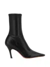 Amina Muaddi Women Black Nappa Leather Jamie Ankle Boots In Black