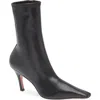 Amina Muaddi Jamie Nappa Leather Ankle Boots Stiletto In Black