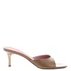 Amina Muaddi Jeanne 60 Leather Slippers In Neutral