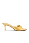 Amina Muaddi 60mm Jeanne Metallic Leather Sandals