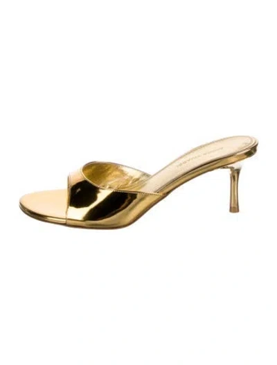 Pre-owned Amina Muaddi Jeanne Leather Slides