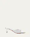 Amina Muaddi Jeannie Metallic Stiletto Slide Sandals