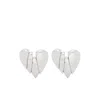 Amina Muaddi Silver Heartbreaker Earrings In Silver