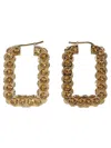 Amina Muaddi Gemstone Embedded Rectangular Hoop Earrings In Gold