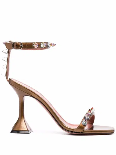 Amina Muaddi Julia Sandals In Brown