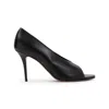 Amina Muaddi Julianne 90 Nappa Leather Sandals In Black