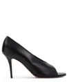 Amina Muaddi Julianne 90 Nappa Leather Sandals In Black