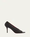 Amina Muaddi Julianne Peep Toe Pump 90 In Coffee