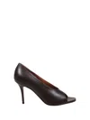 Amina Muaddi Julianne Peep Toe Pump 90 In Brown