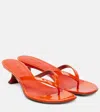 Amina Muaddi Juliette 45 Patent Leather Thong Sandals