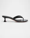 Amina Muaddi Juliette Patent Kitten Thong Sandals