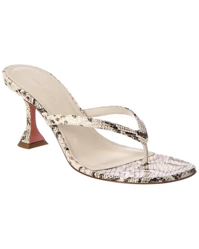 Amina Muaddi Juliette Snake-embossed Leather Thong Sandal In Multi