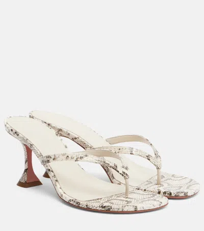Amina Muaddi Juliette Snake-print Leather Thong Sandals In Multi