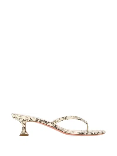 Amina Muaddi Juliette Snakeskin-effect Thong Sandals In Animal Print