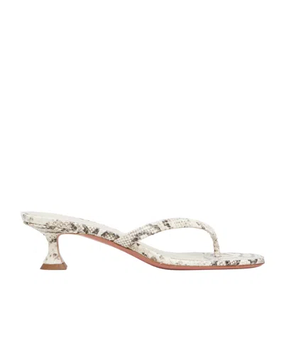 Amina Muaddi Juliette Thong 45 High-heeled Sandals In White