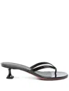 Amina Muaddi Juliette 45 Patent Leather Thong Sandals In Black