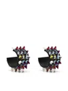 Amina Muaddi Crystal Embellished Small Hoop Earrings In Schwarz