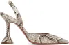 Amina Muaddi Holli Snakeskin Embossed Slingback Pump In Snake