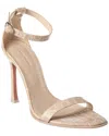 Amina Muaddi Kim 105 Croc-embossed Leather Sandal In Beige