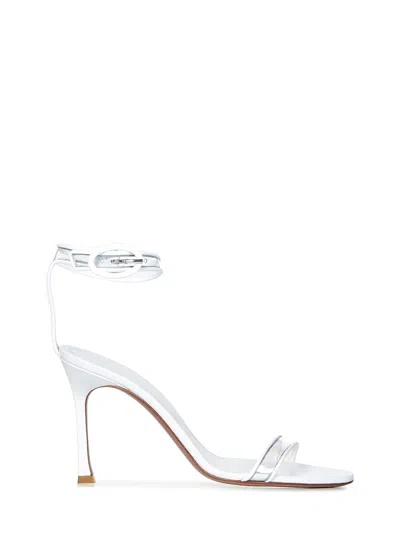 Amina Muaddi Kim Glass Sandal 95 Sandals In White