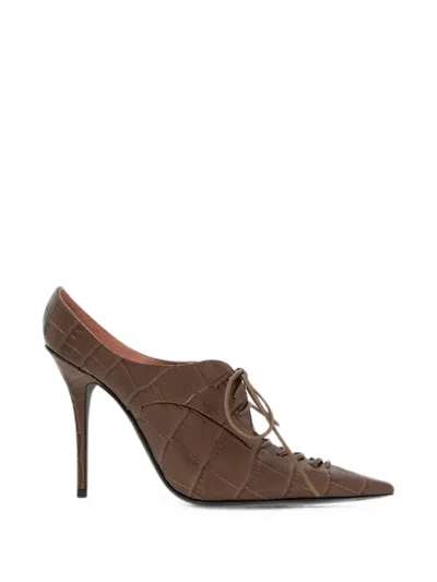 Amina Muaddi Kim Mules In Brown