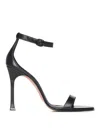 Amina Muaddi Kim Sandal 105 Black Nappa Leather Sandals In Black