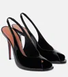 Amina Muaddi Kristina 105 Patent Leather Peep-toe Pumps In Schwarz