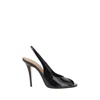 Amina Muaddi Kristina 105 Patent Leather Peep-toe Pumps