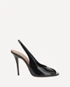 Amina Muaddi Kristina 105 Patent Leather Peep-toe Pumps
