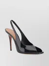 Amina Muaddi Kristina 105 Patent Leather Peep-toe Pumps