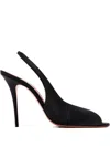 Amina Muaddi Kristina Slingback Peep-toe Pumps In Black