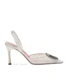 Amina Muaddi Lace High-heeled Sandals In White