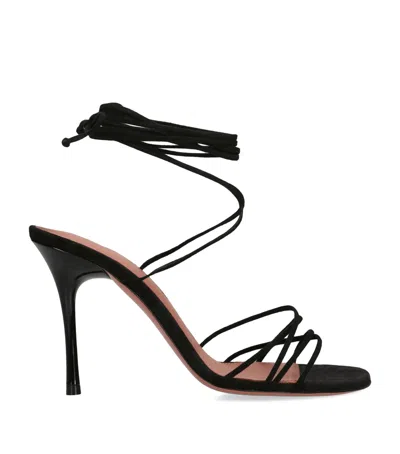 Amina Muaddi Lace-up Lori Sandals 95 In ブラック