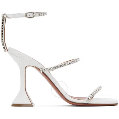 AMINA MUADDI AMINA MUADDI NAPPA WHITE CRYSTALS GILDA SANDALS