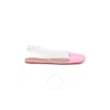 Amina Muaddi Ladies Patent Transparent Pvc/white Ane Glass Flats In Pink