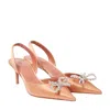Amina Muaddi Rosie 60 Satin Slingback Pumps