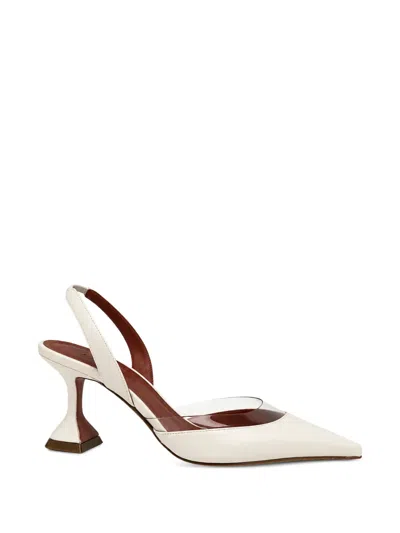 Amina Muaddi Lara Hourglass-heel Pumps In White
