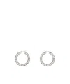 Amina Muaddi Embellished Metal Big Jaheel Earrings In White