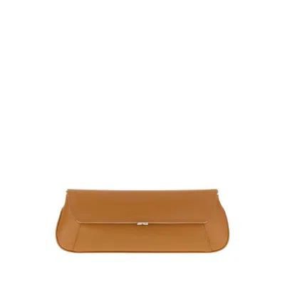 Amina Muaddi Lattesilver Clutch  Bronze