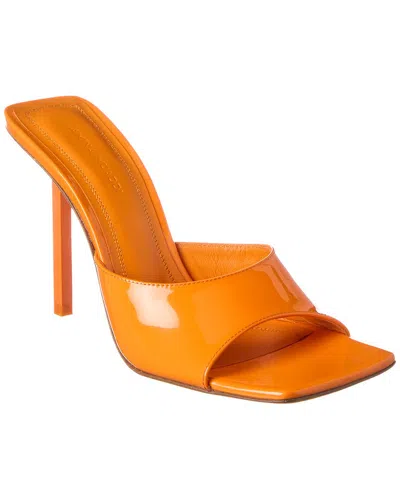 Amina Muaddi Laura 95 Patent Sandal In Orange